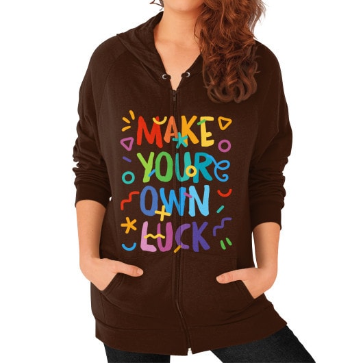 Zip Hoodie (on woman) Brown - appstest1