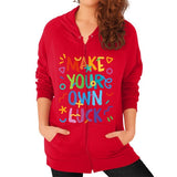 Zip Hoodie (on woman) Red - appstest1