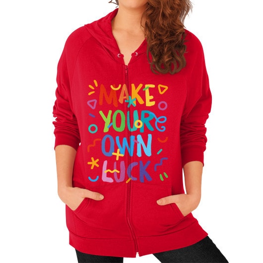 Zip Hoodie (on woman) Red - appstest1