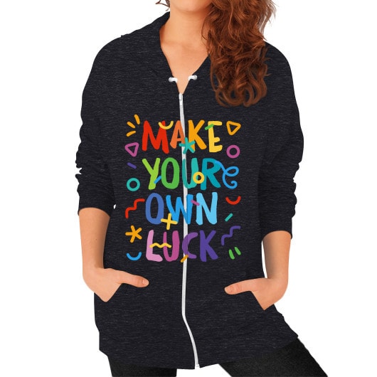 Zip Hoodie (on woman) Tri-Blend Black - appstest1