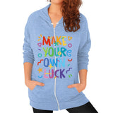 Zip Hoodie (on woman) Tri-Blend Blue - appstest1