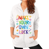 Zip Hoodie (on woman) Tri-Blend Oatmeal - appstest1