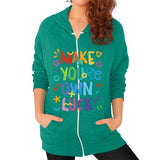 Zip Hoodie (on woman) Tri-Blend Vintage Green - appstest1