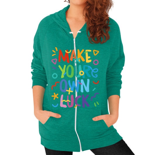 Zip Hoodie (on woman) Tri-Blend Vintage Green - appstest1
